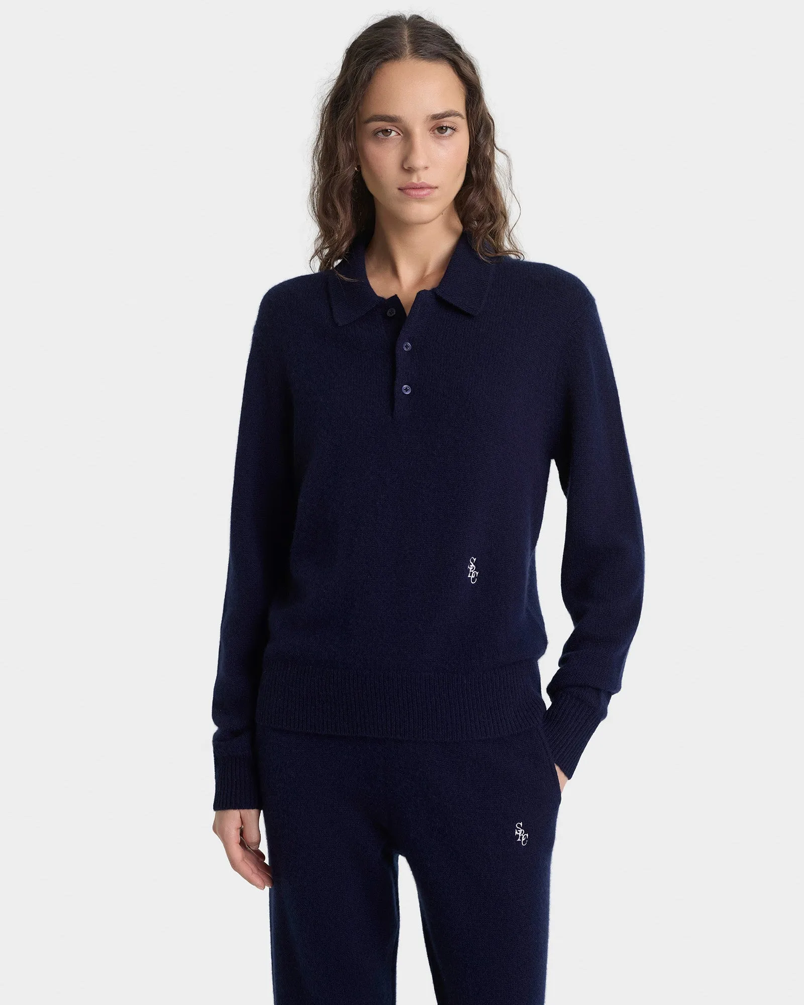 SRC Cashmere Polo - Navy sold by Sporty and Rich product image thumbnail 4