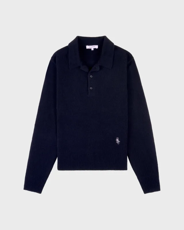 SRC Cashmere Polo - Navy sold by Sporty and Rich