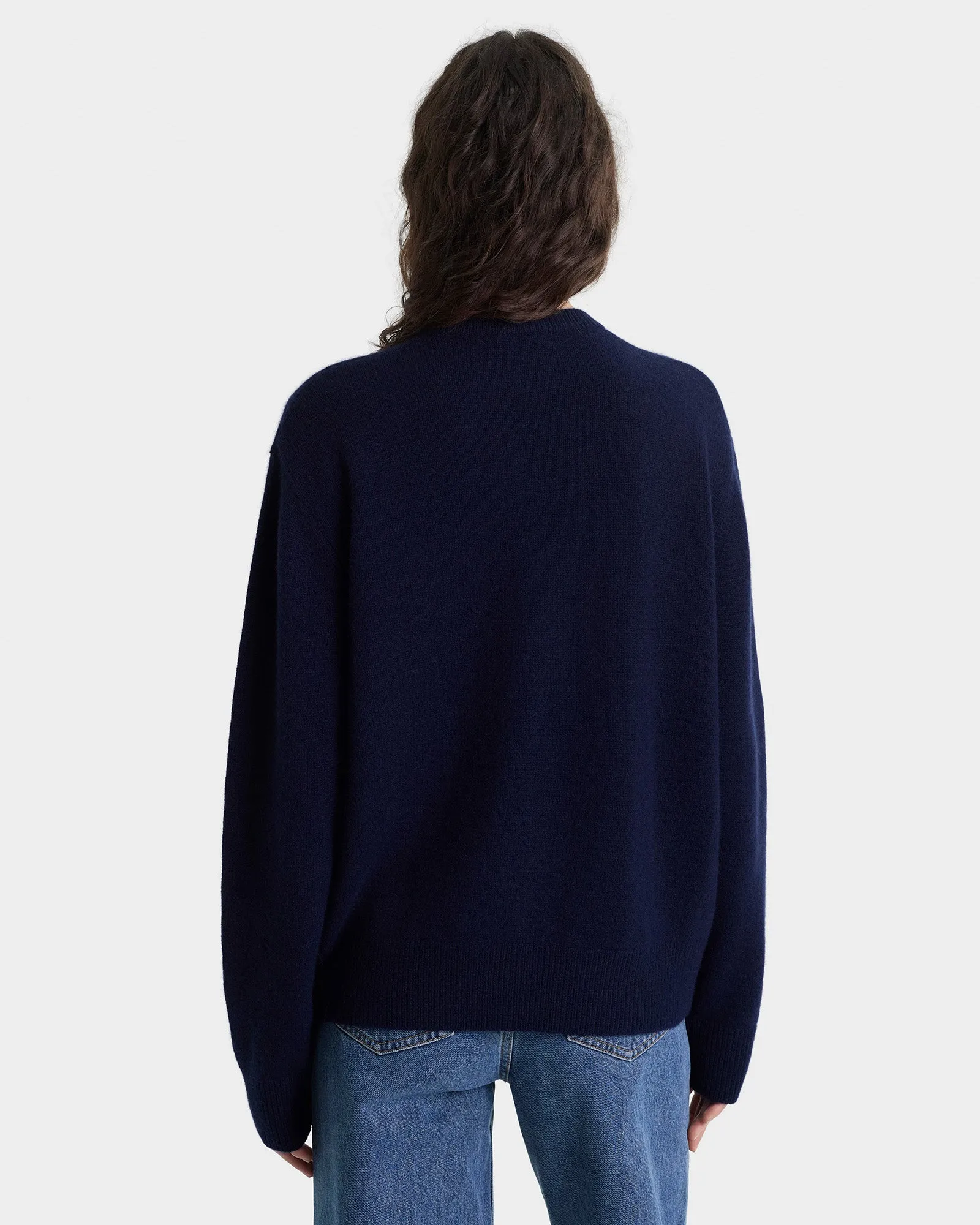 SRC Cashmere V-Neck Sweater - Navy sold by Sporty and Rich product image thumbnail 5
