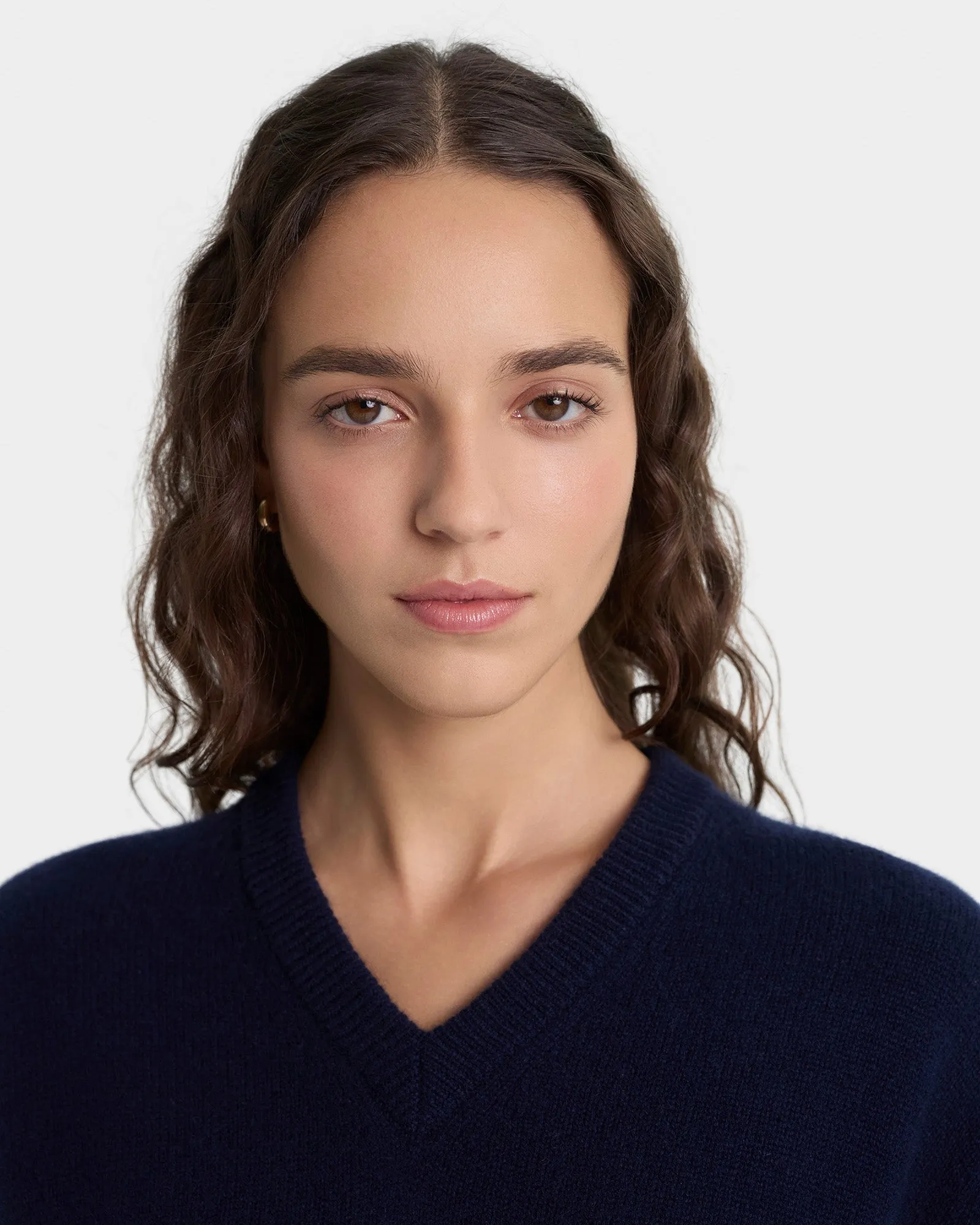 SRC Cashmere V-Neck Sweater - Navy sold by Sporty and Rich product image thumbnail 4