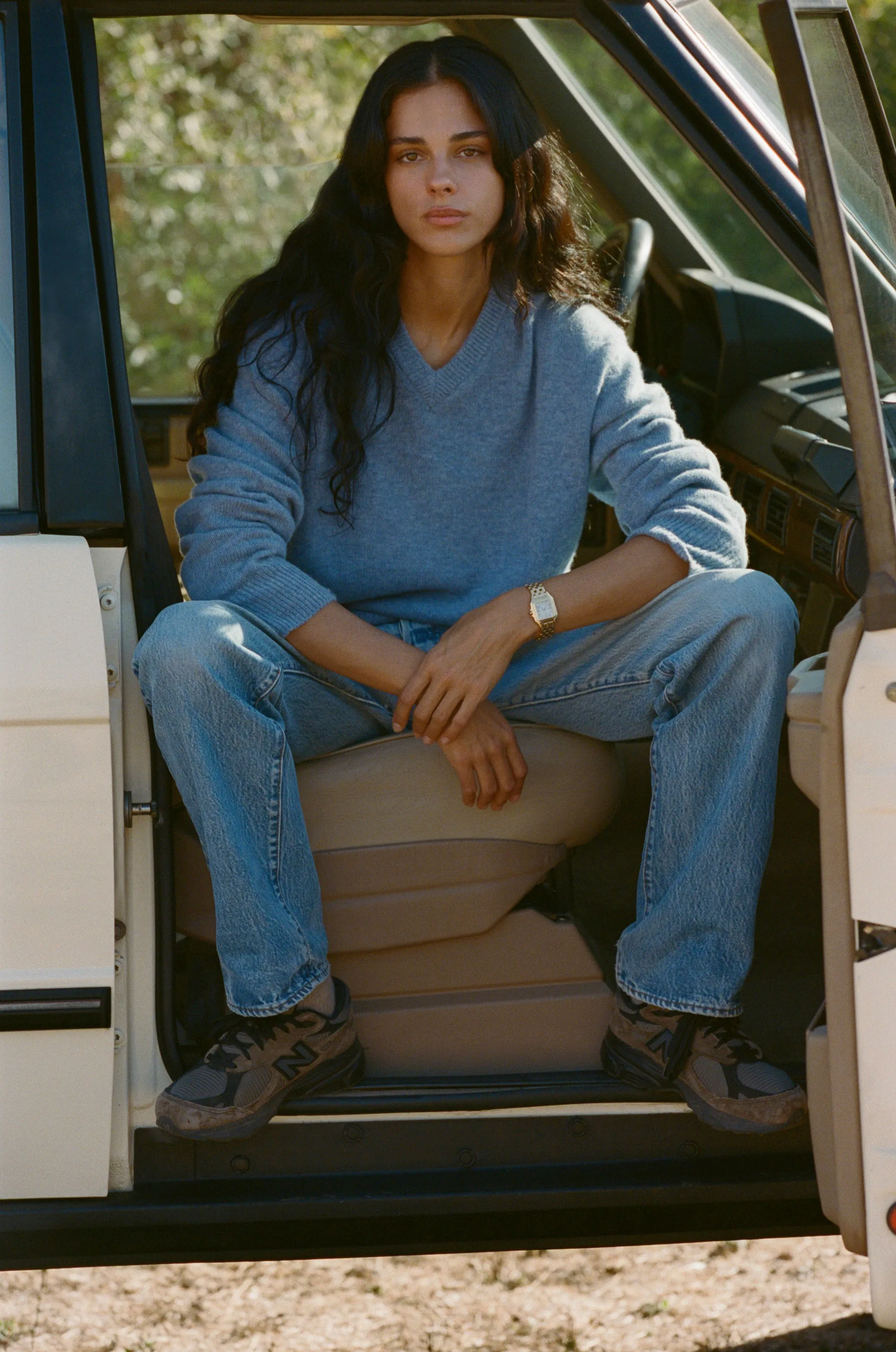 SRC Cashmere V-Neck Sweater - Colony Blue sold by Sporty and Rich product image thumbnail 3