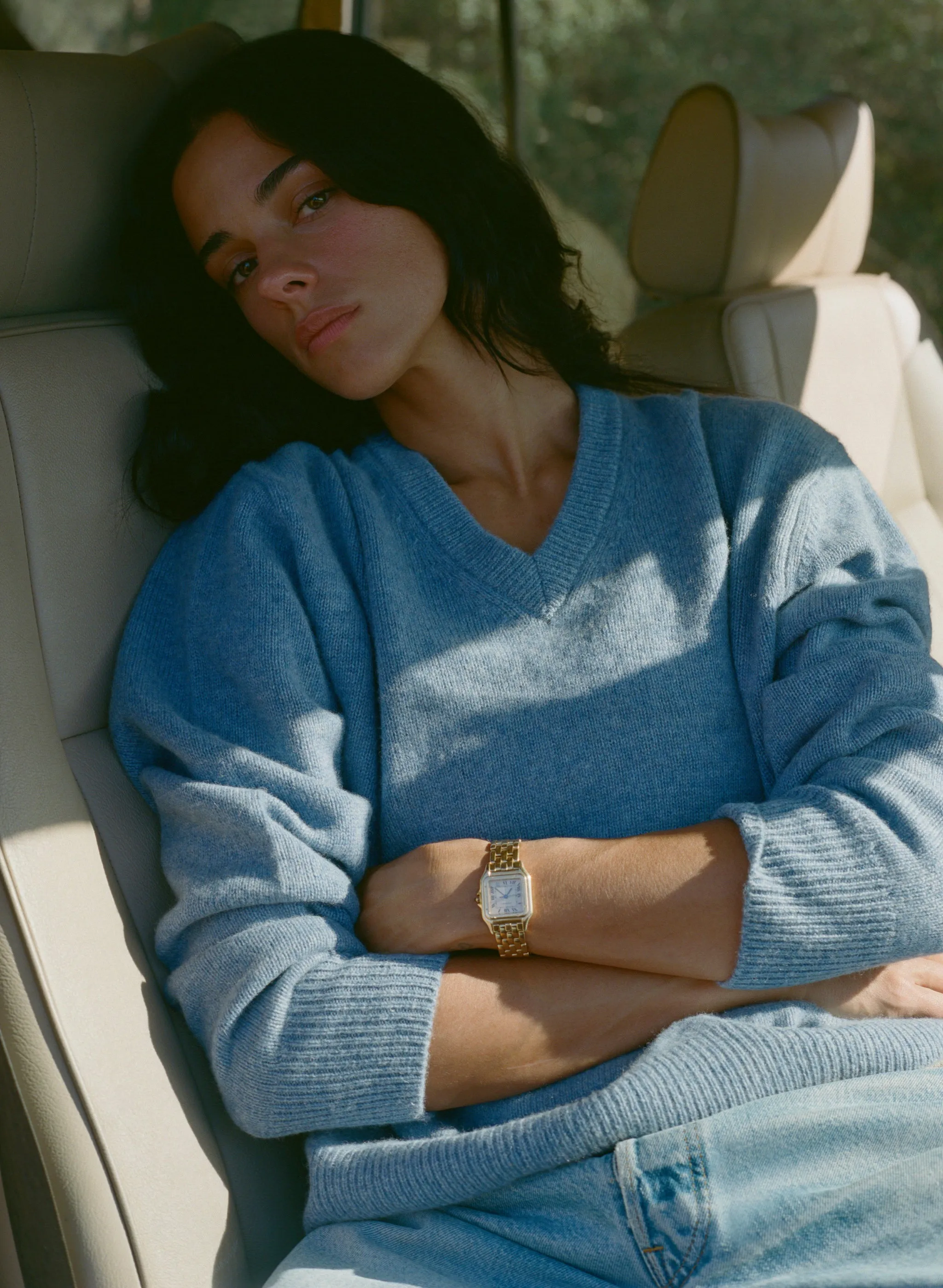 SRC Cashmere V-Neck Sweater - Colony Blue sold by Sporty and Rich product image thumbnail 2