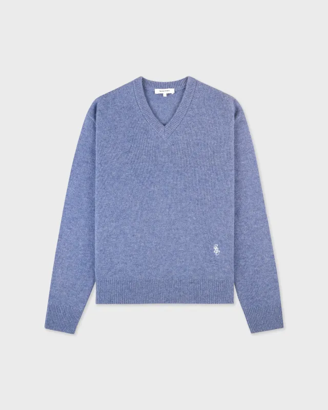 SRC Cashmere V-Neck Sweater - Colony Blue sold by Sporty and Rich