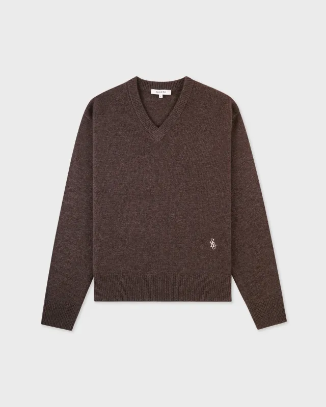 SRC Cashmere V-Neck Sweater - Toffee sold by Sporty and Rich