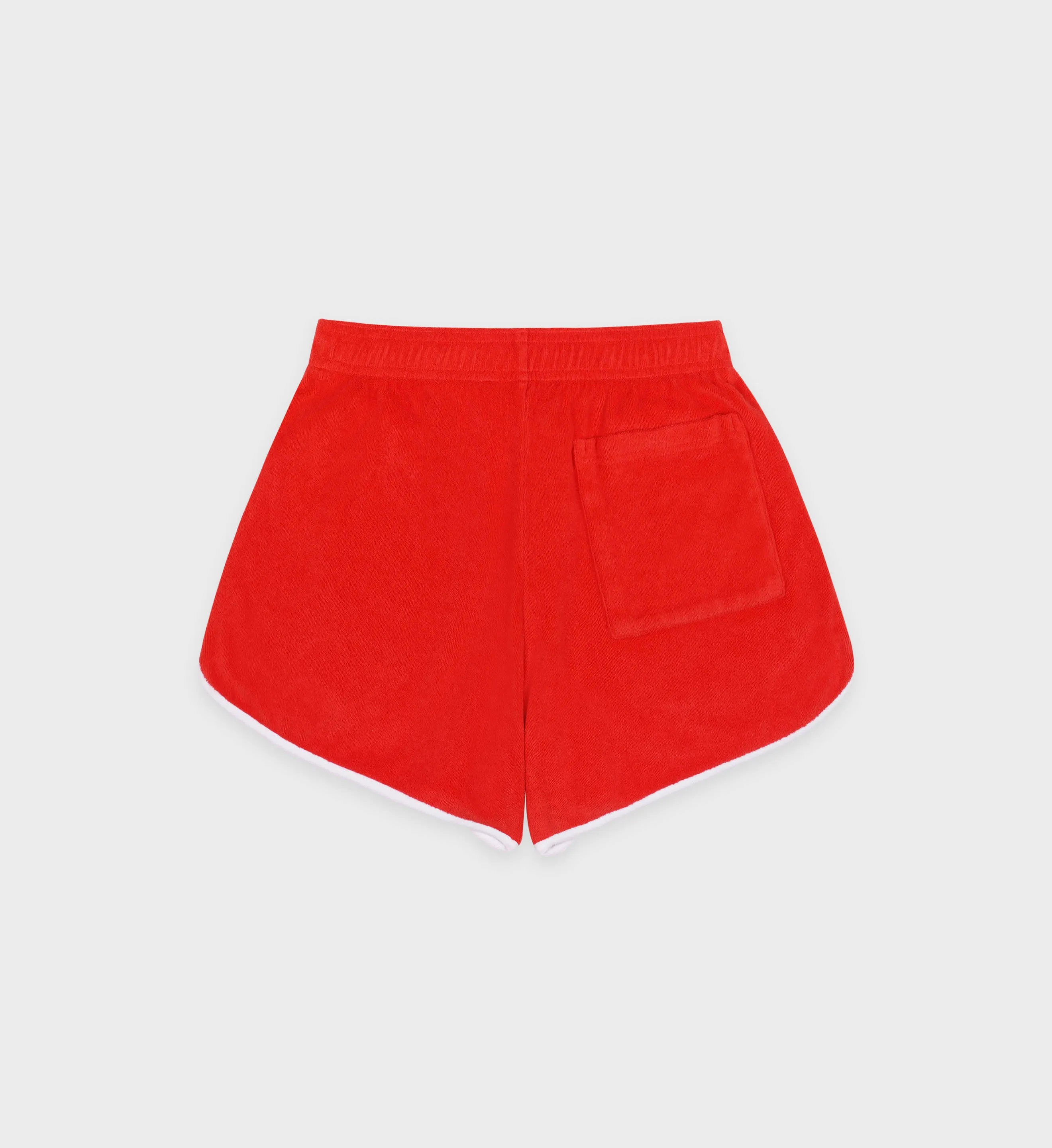 Serif Logo Terry Short - Bright Red/White sold by Sporty and Rich product image thumbnail 2