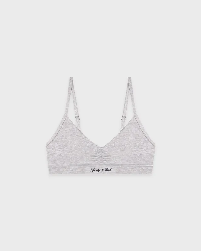 Signature Logo Mini Sports Bra - Heather Gray sold by Sporty and Rich