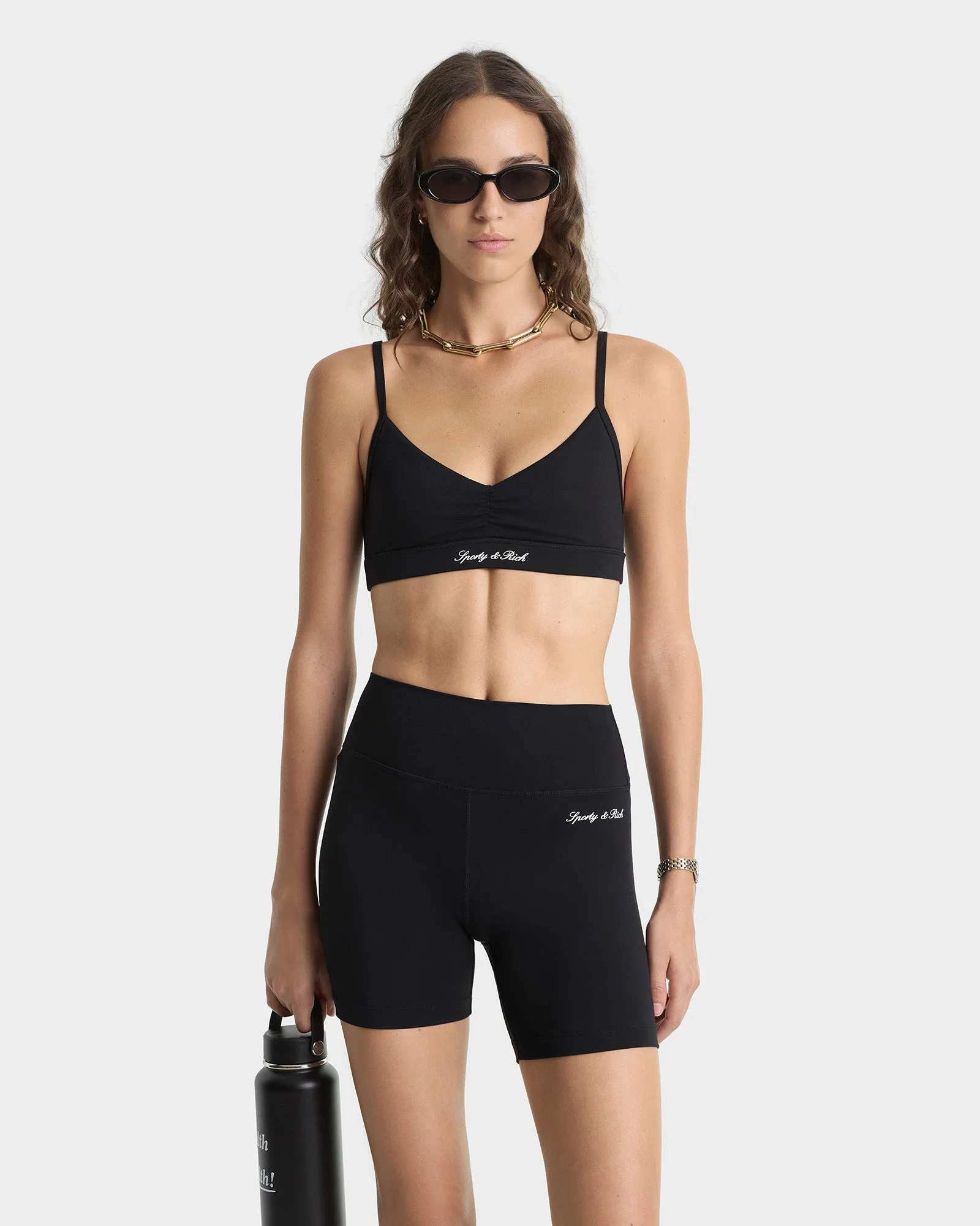 Signature Logo Mini Sports Bra - Black/White sold by Sporty and Rich product image thumbnail 5