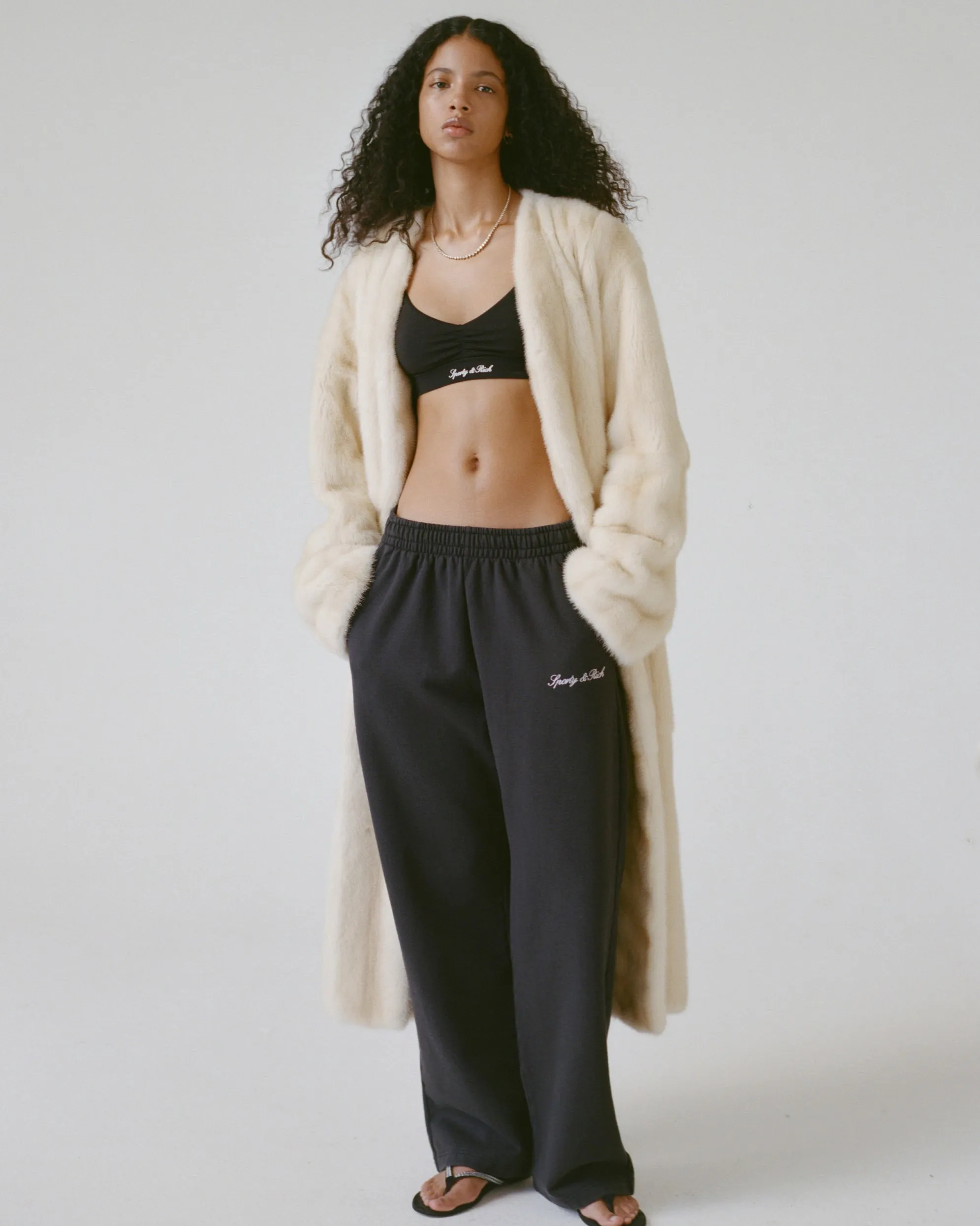 Signature Logo Mini Sports Bra - Black/White sold by Sporty and Rich product image thumbnail 2