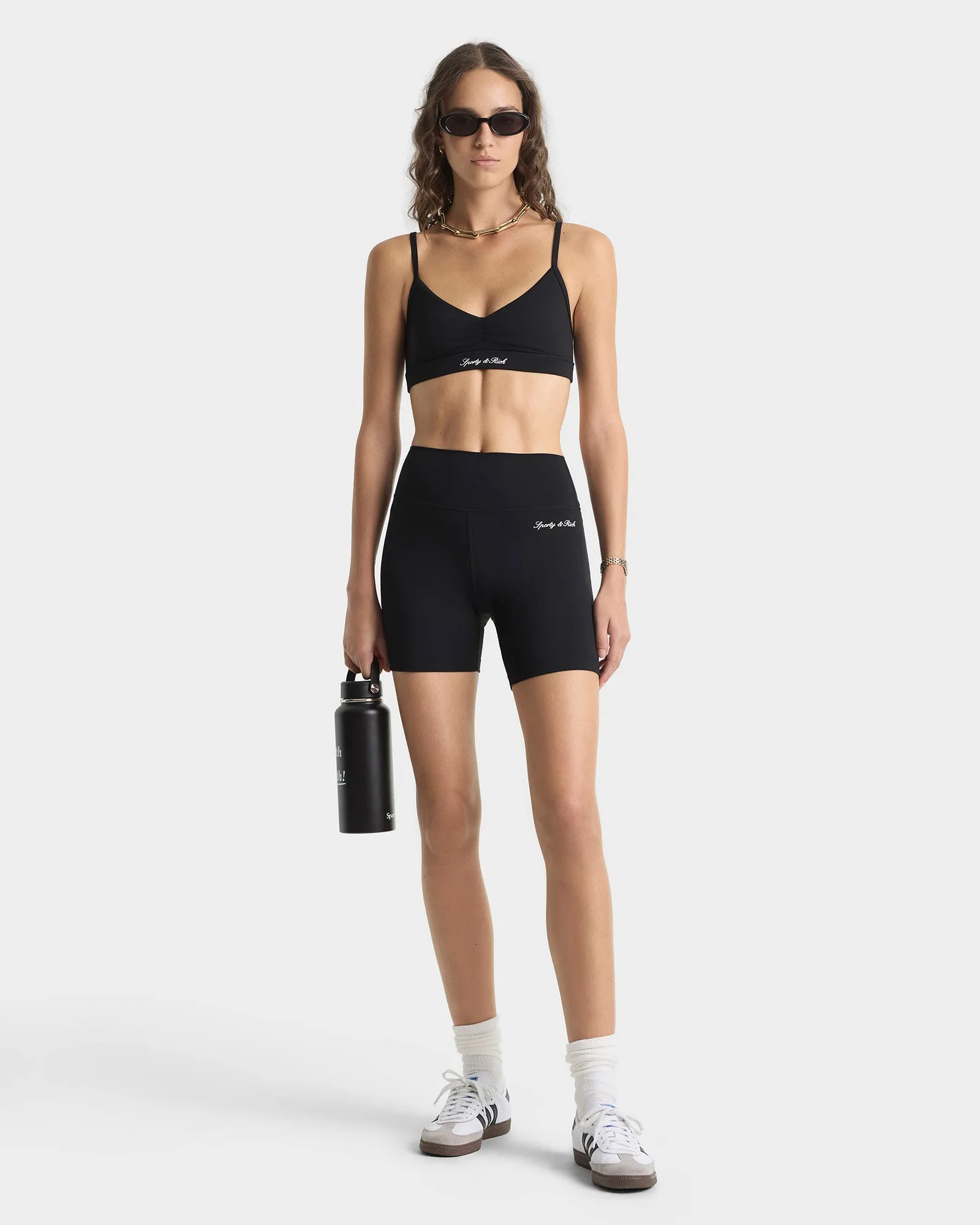 Signature Logo Mini Sports Bra - Black/White sold by Sporty and Rich product image thumbnail 4