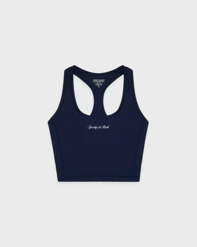 Signature Logo Sports Tank - Navy/White sold by Sporty and Rich