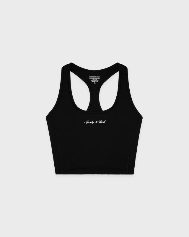 Signature Logo Sports Tank - Black/White sold by Sporty and Rich