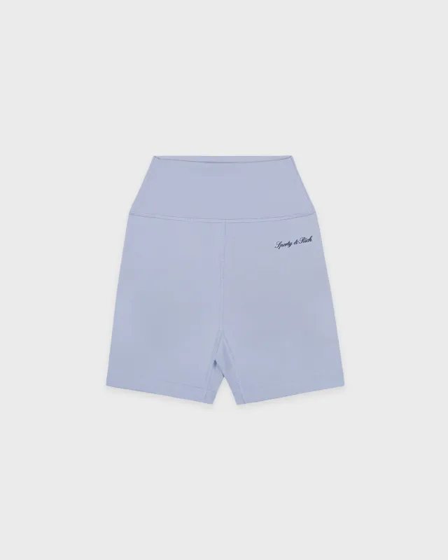 Signature Logo Biker Short - Faded Blue/Navy sold by Sporty and Rich