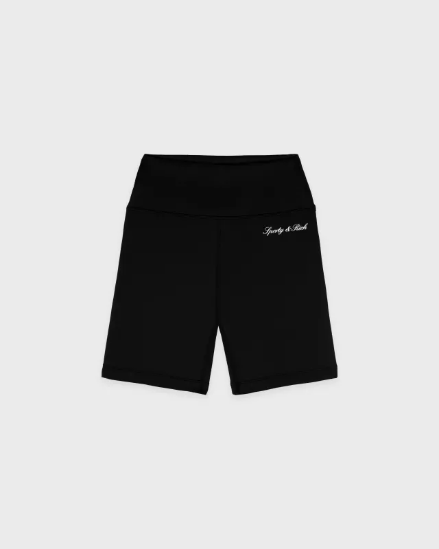 Signature Logo Biker Short - Black/White sold by Sporty and Rich