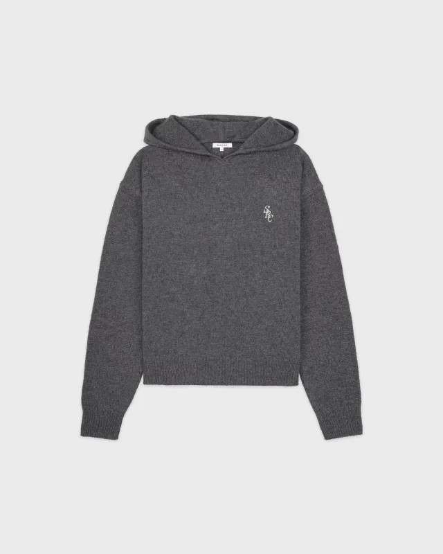 SRC Cashmere Hoodie - Cool Gray/White sold by Sporty and Rich
