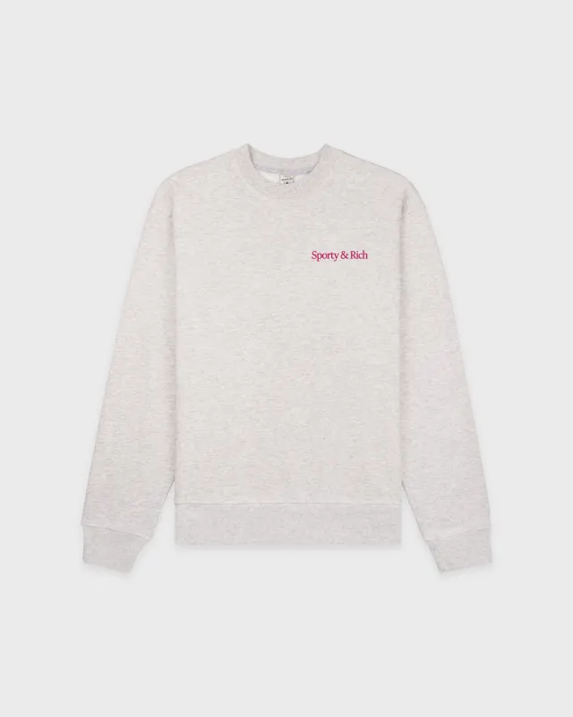 NY Motion Crewneck - Heather Gray/Berry/Azure sold by Sporty and Rich