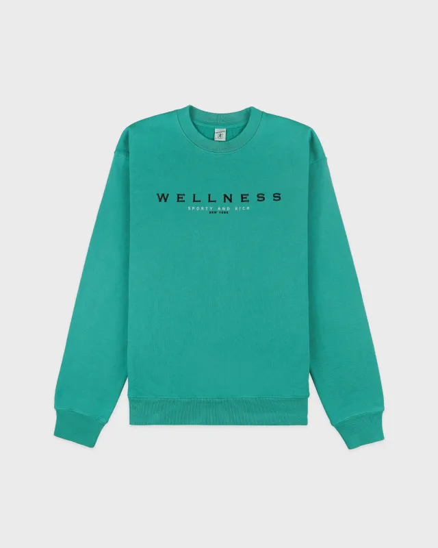 Spellout Embroidered Crewneck - Spring Green/Faded Black sold by Sporty and Rich