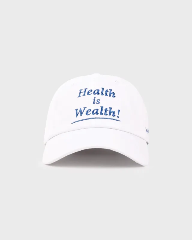 Health is Wealth Hat - White/Azure sold by Sporty and Rich
