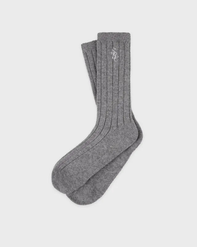 SRC Cashmere Socks - Cool Gray/White sold by Sporty and Rich