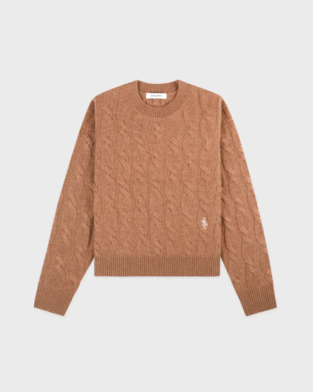 SRC Cableknit Cashmere Sweater Men - Camel sold by Sporty and Rich
