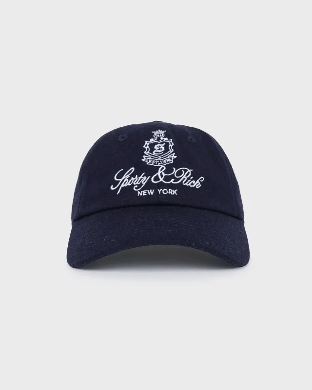 Vendome Wool Hat - Navy sold by Sporty and Rich
