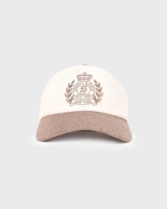 NY Crest Wool Hat - Ecru/Toffee sold by Sporty and Rich