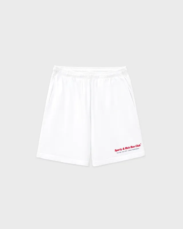 Run Club Gym Short - White/Ruby sold by Sporty and Rich
