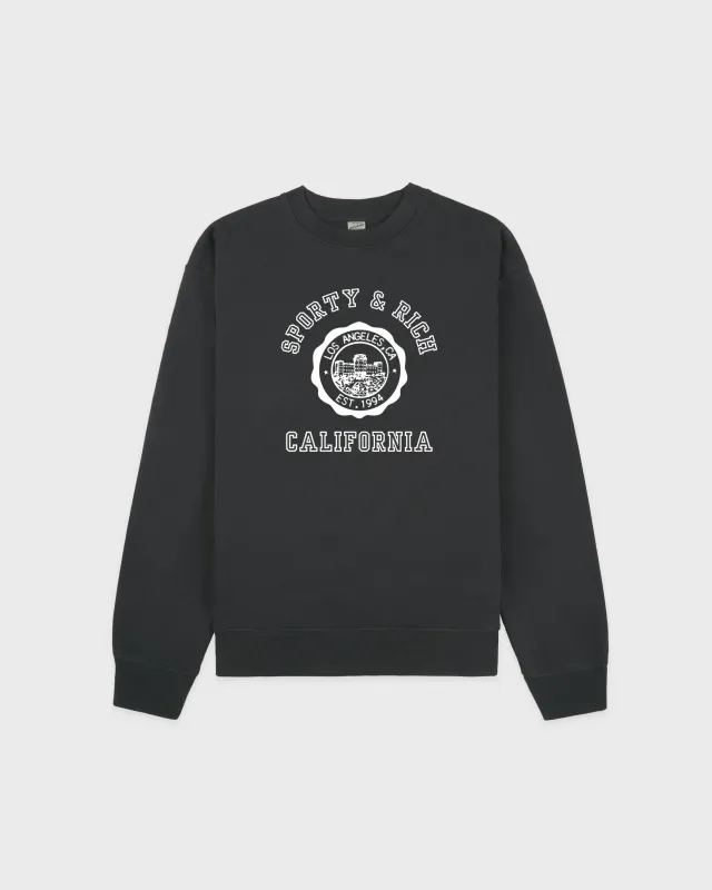 California Emblem Crewneck - Faded Black/White sold by Sporty and Rich