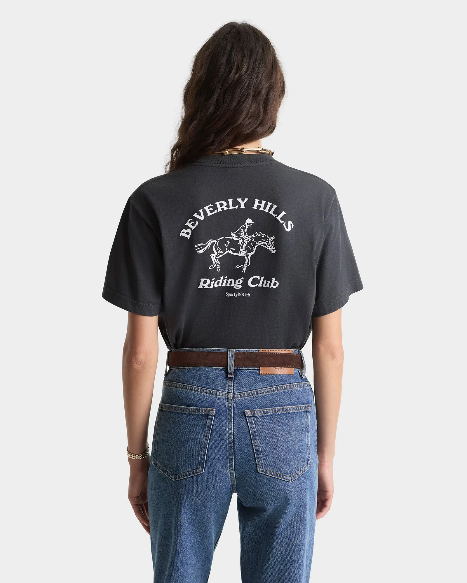BH Riding Club T-Shirt - Faded Black/White sold by Sporty and Rich product image thumbnail 4