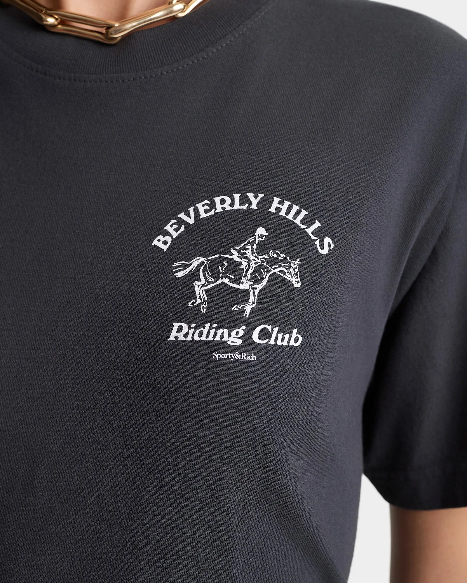 BH Riding Club T-Shirt - Faded Black/White sold by Sporty and Rich product image thumbnail 3