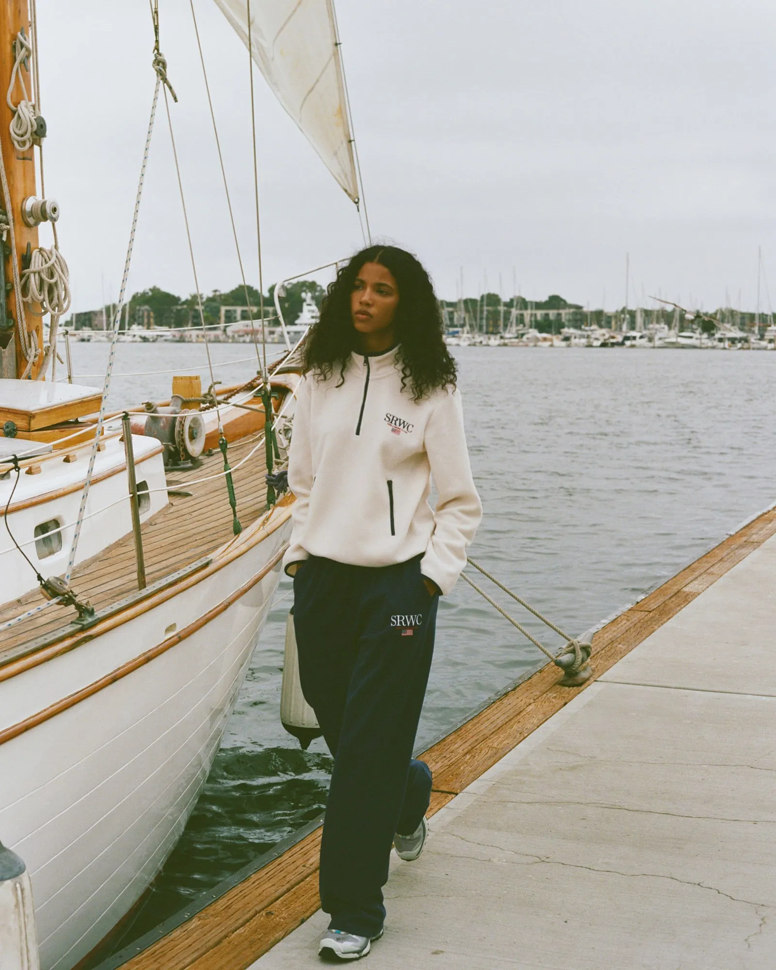 Nautical Embroidered Wide Sweatpant - Navy/White sold by Sporty and Rich product image thumbnail 2