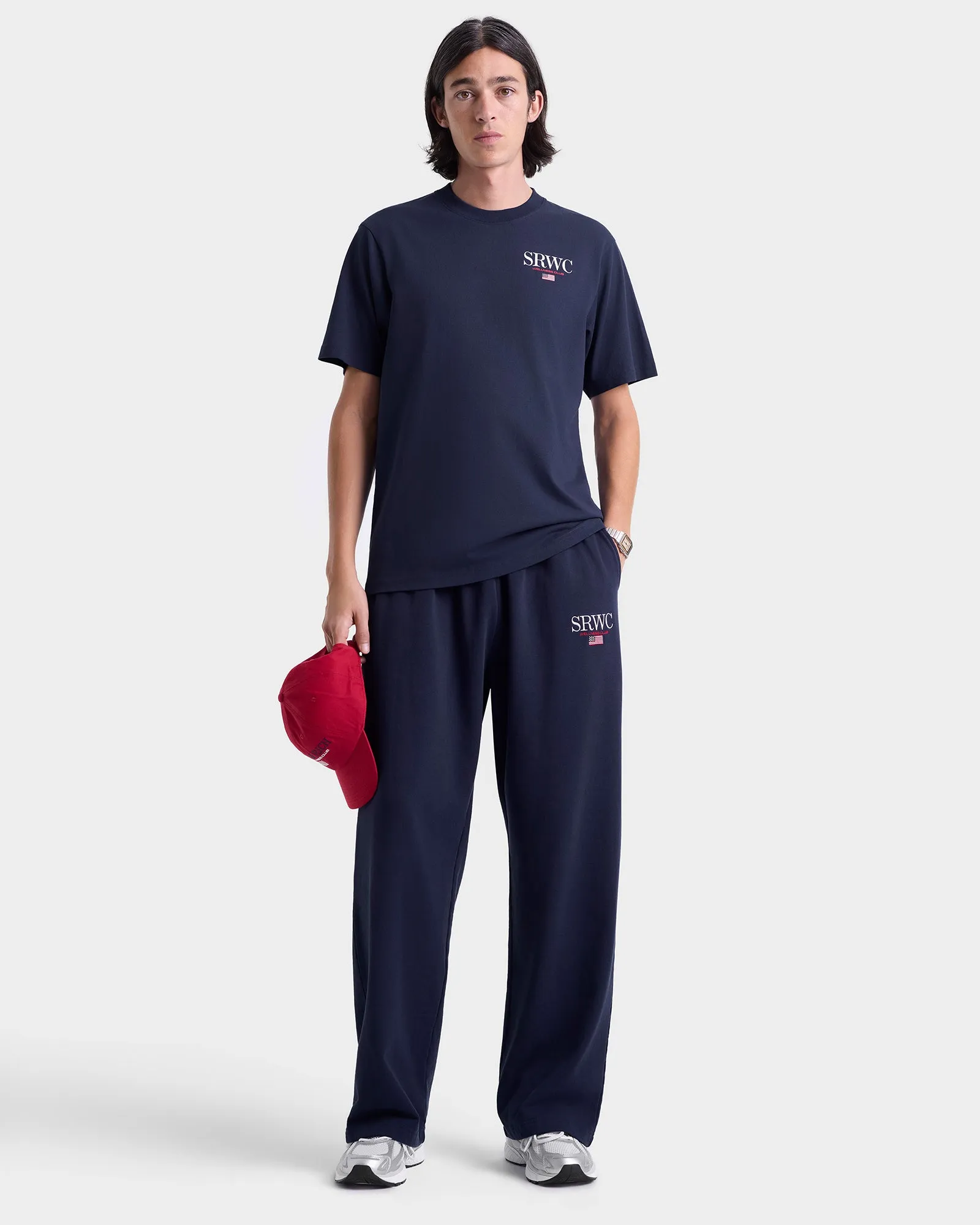 Nautical Embroidered Wide Sweatpant - Navy/White sold by Sporty and Rich product image thumbnail 4