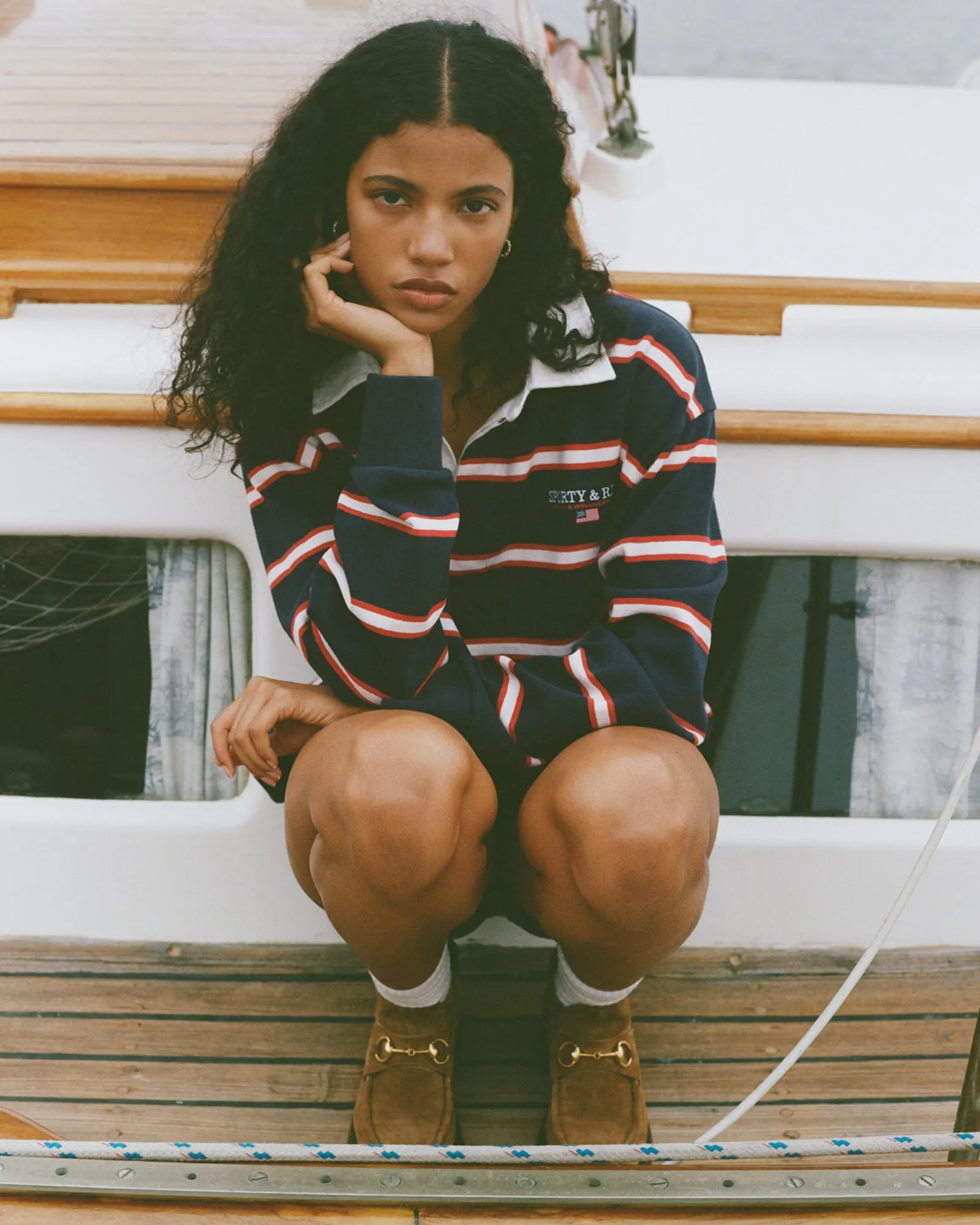 S&R Nautical Rugby Polo - Navy/White/Ruby sold by Sporty and Rich product image thumbnail 2