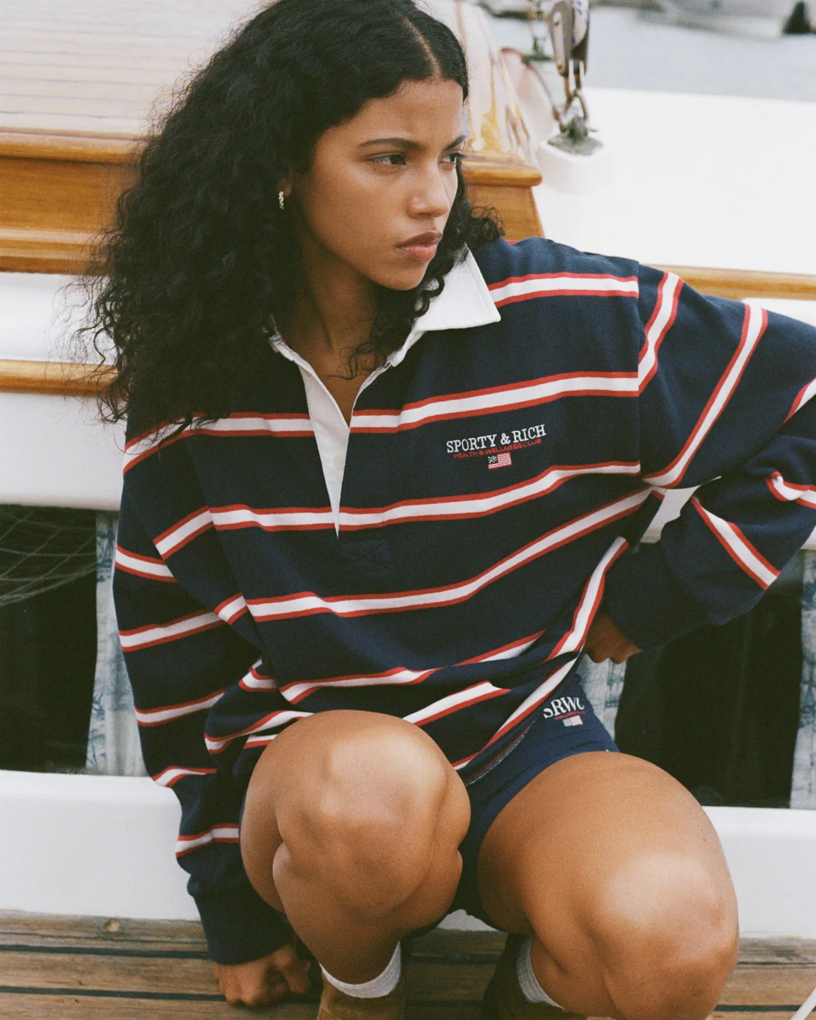 S&R Nautical Rugby Polo - Navy/White/Ruby sold by Sporty and Rich product image thumbnail 3