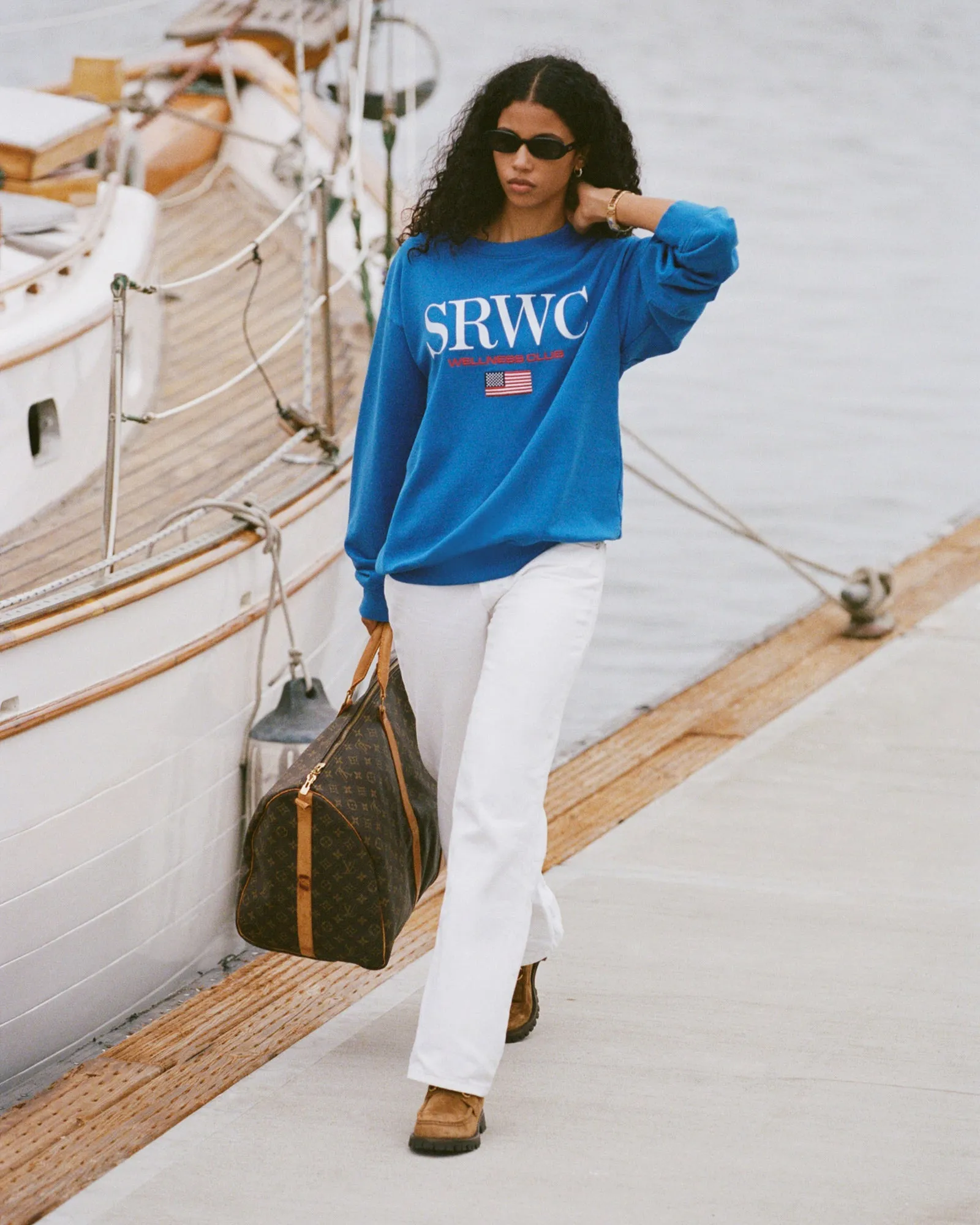 Nautical Embroidered Crewneck - Team Blue/White sold by Sporty and Rich product image thumbnail 2