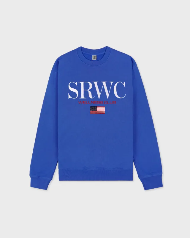 Nautical Embroidered Crewneck - Team Blue/White sold by Sporty and Rich