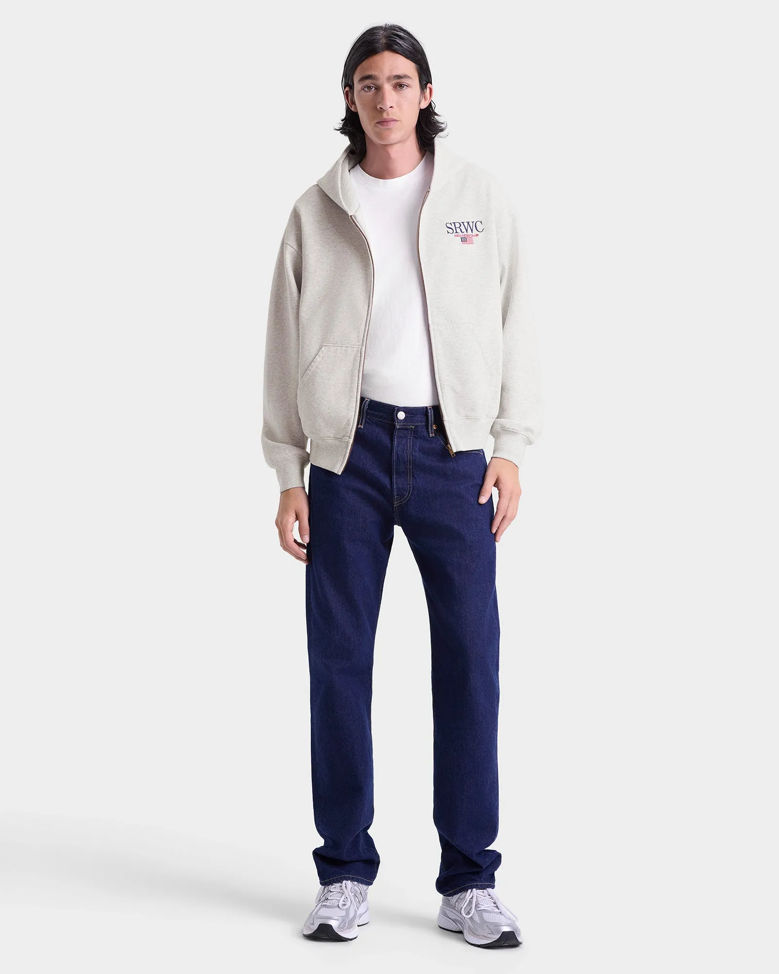 Nautical Embroidered Zip Hoodie - Heather Gray/Navy sold by Sporty and Rich product image thumbnail 3