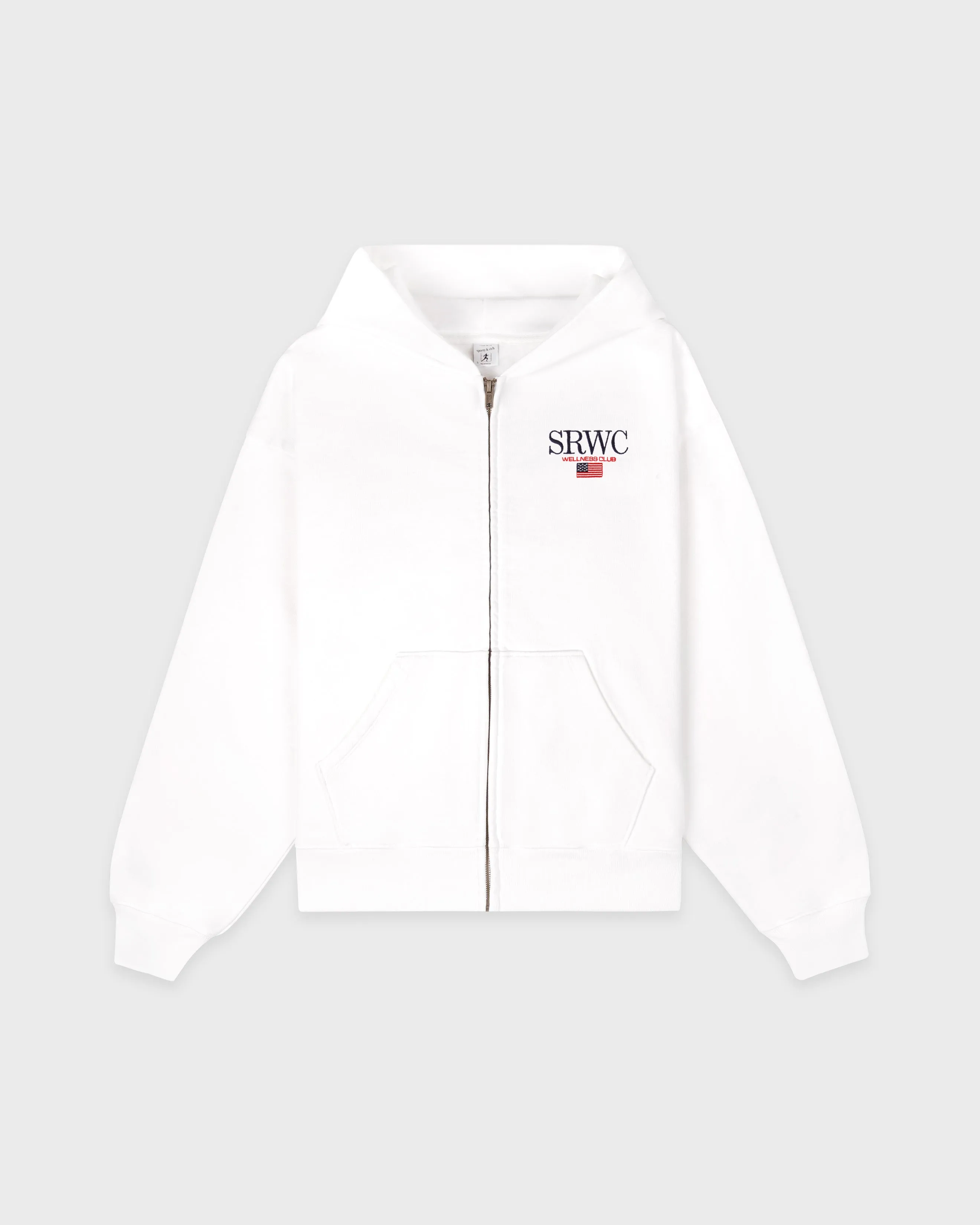 Nautical Embroidered Zip Hoodie - White sold by Sporty and Rich