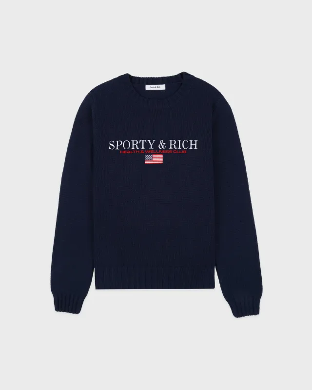 S&R Nautical Knitted Sweater - Navy sold by Sporty and Rich