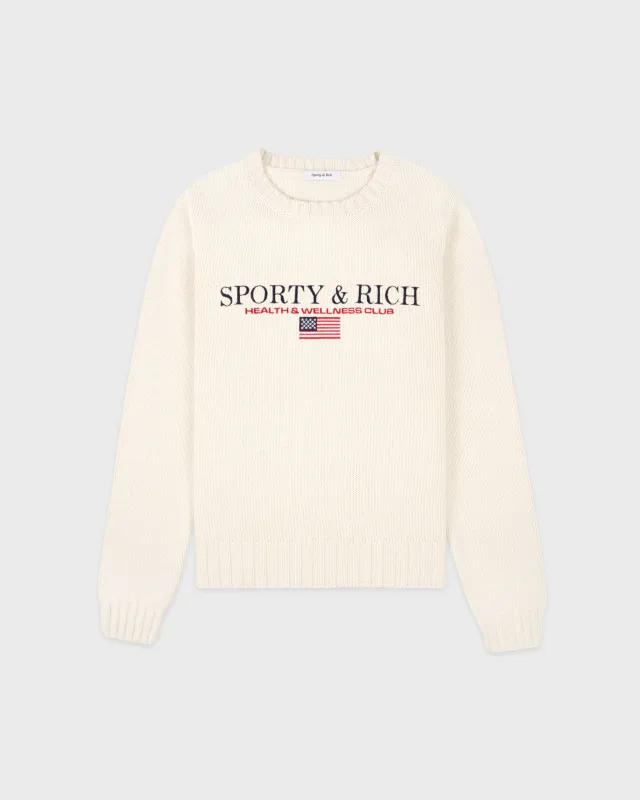S&R Nautical Knitted Sweater - Ecru sold by Sporty and Rich