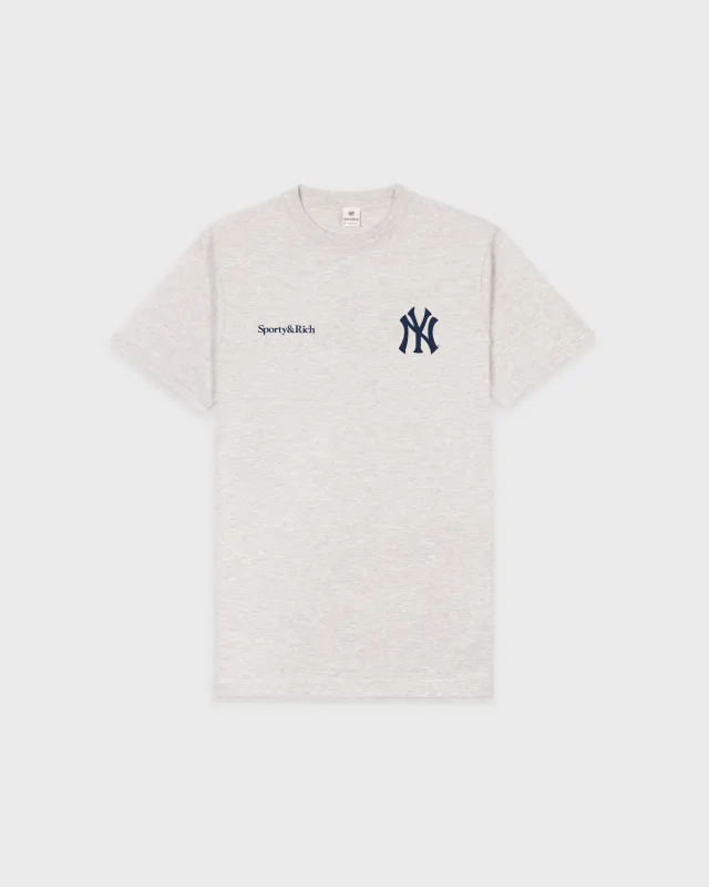 Yankees Curve T-Shirt - Heather Gray/Navy sold by Sporty and Rich