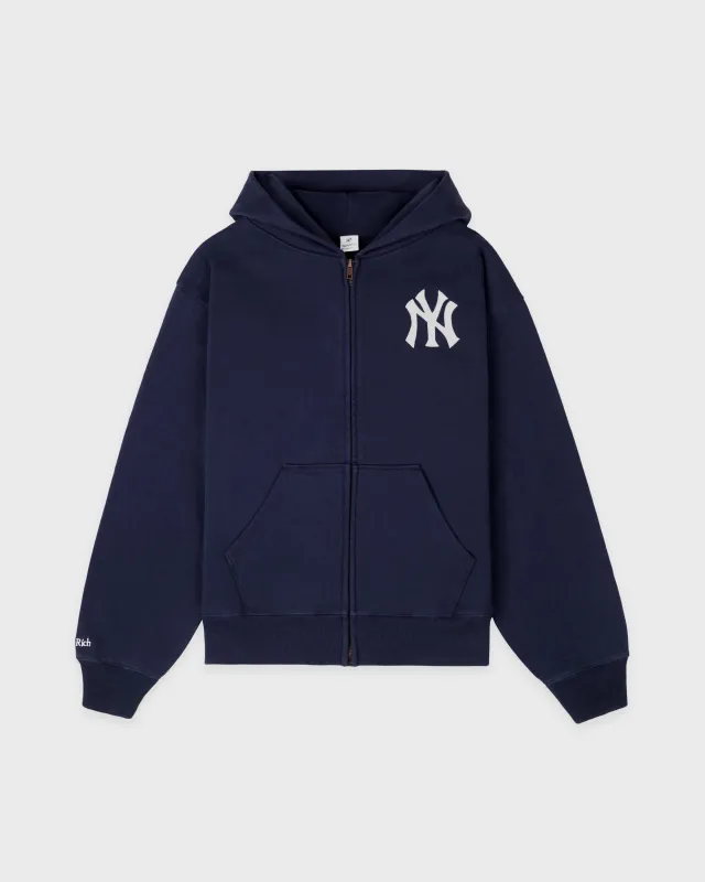 Heritage Yankees Serif Zip Hoodie - Navy/White sold by Sporty and Rich