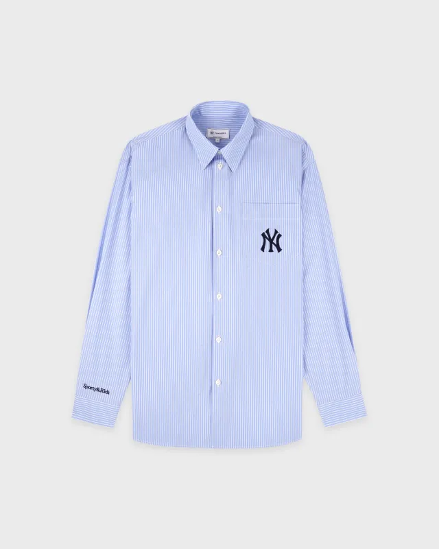 Heritage Yankees Serif Oversized Shirt - Blue Stripe/Navy made by Sporty and Rich