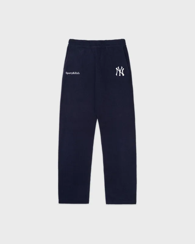 Heritage Yankees Serif Cashmere Trousers - Navy/White sold by Sporty and Rich