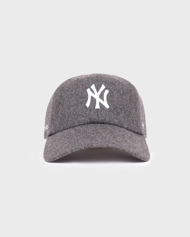 Yankees Serif Wool Hat - Dark Grey/White sold by Sporty and Rich