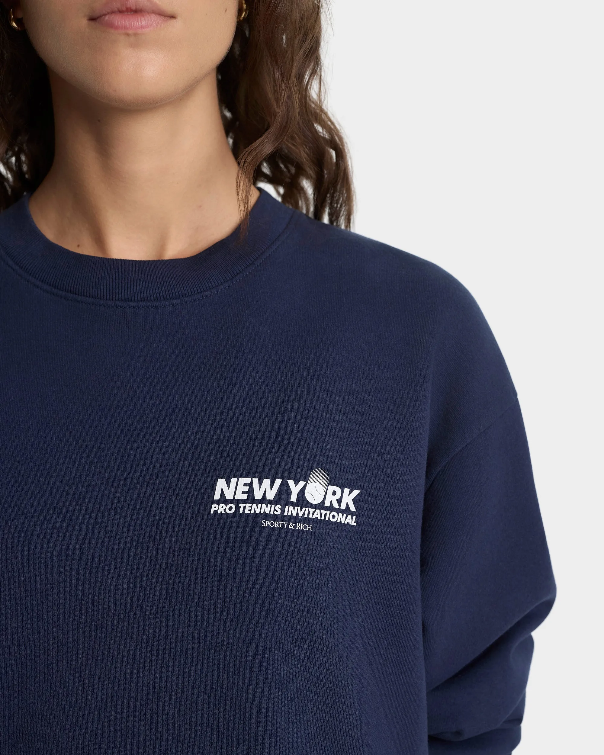 Pro Crewneck - Navy/White sold by Sporty and Rich product image thumbnail 4