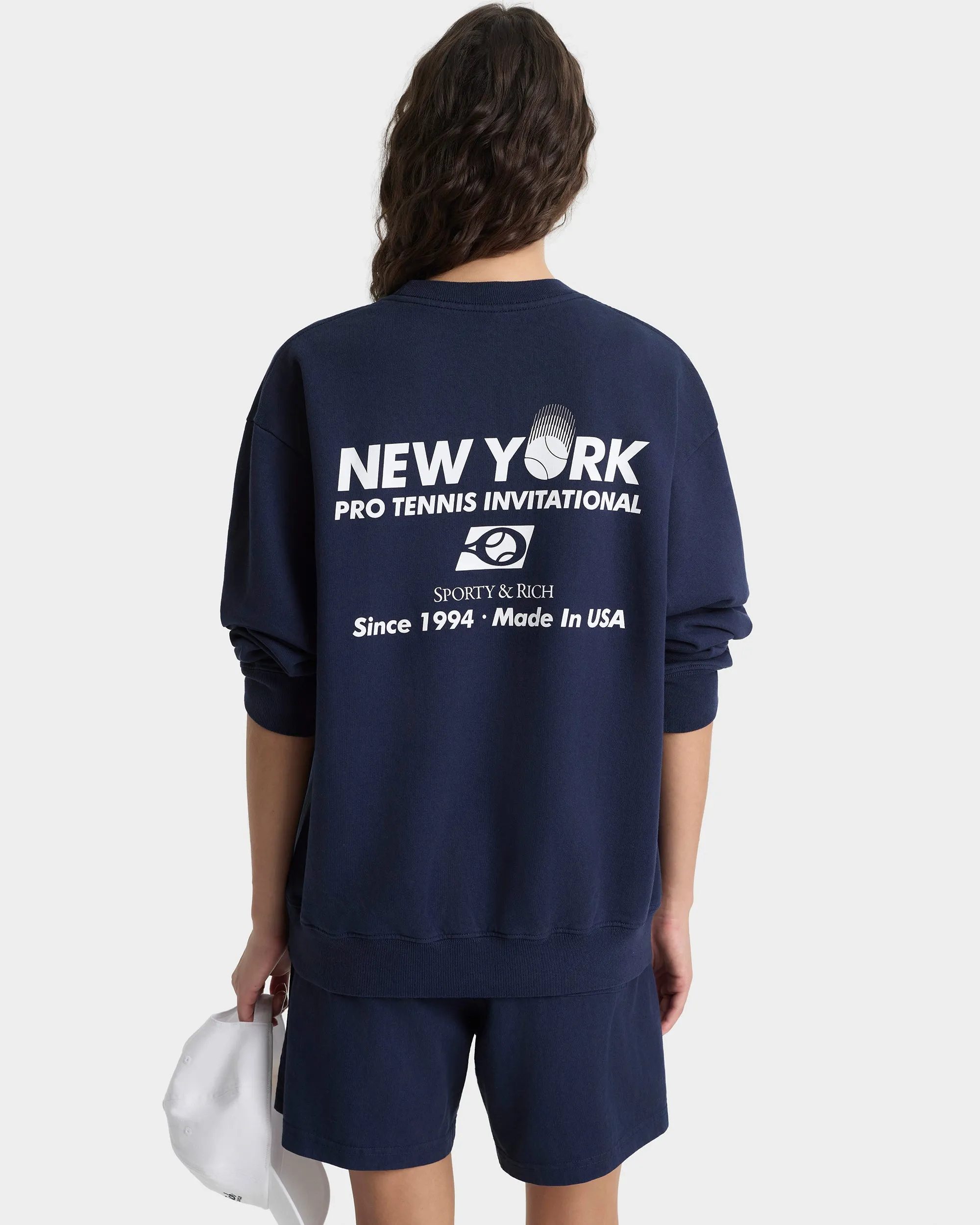 Pro Crewneck - Navy/White sold by Sporty and Rich product image thumbnail 5