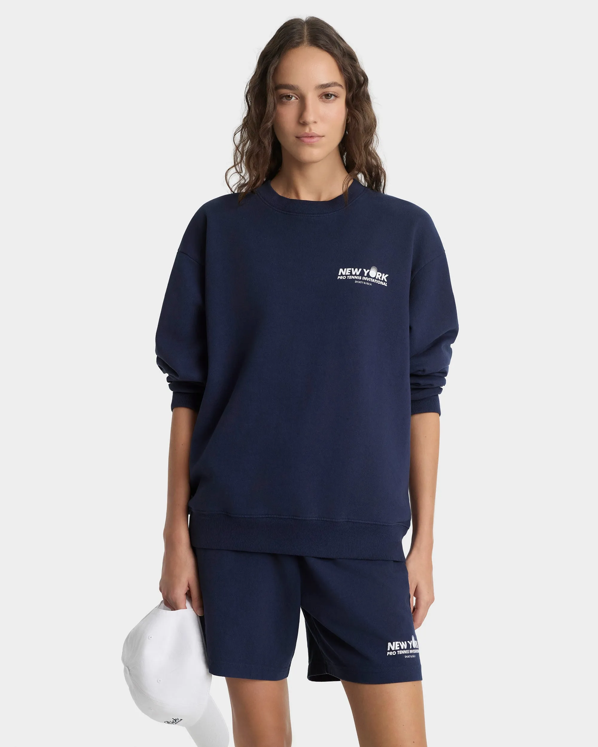 Pro Crewneck - Navy/White sold by Sporty and Rich product image thumbnail 3