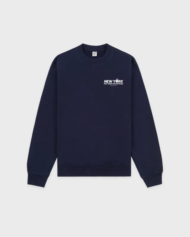 Pro Crewneck - Navy/White made by Sporty and Rich