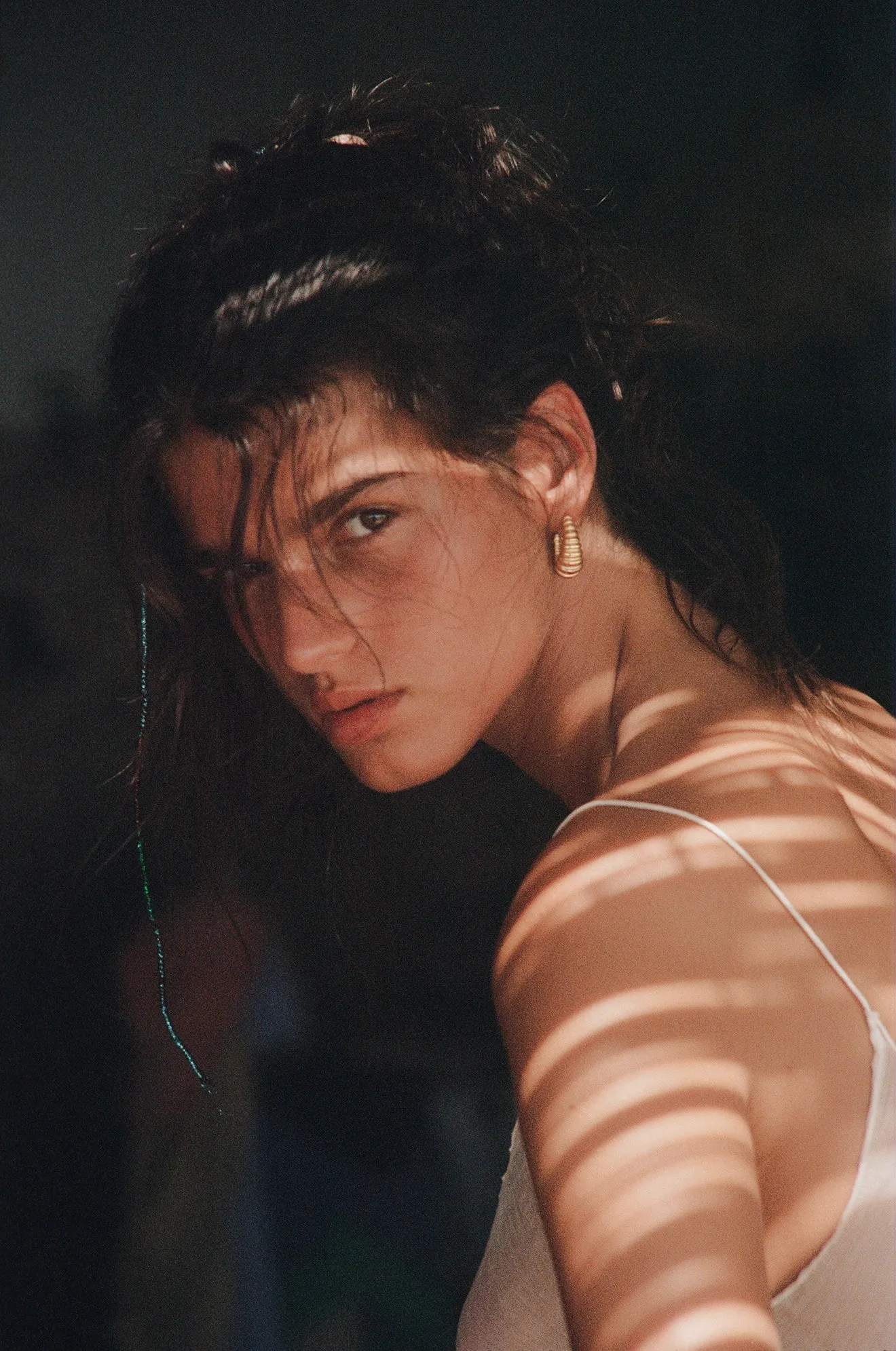 Textured Hoop Earring sold by Sporty and Rich product image thumbnail 4