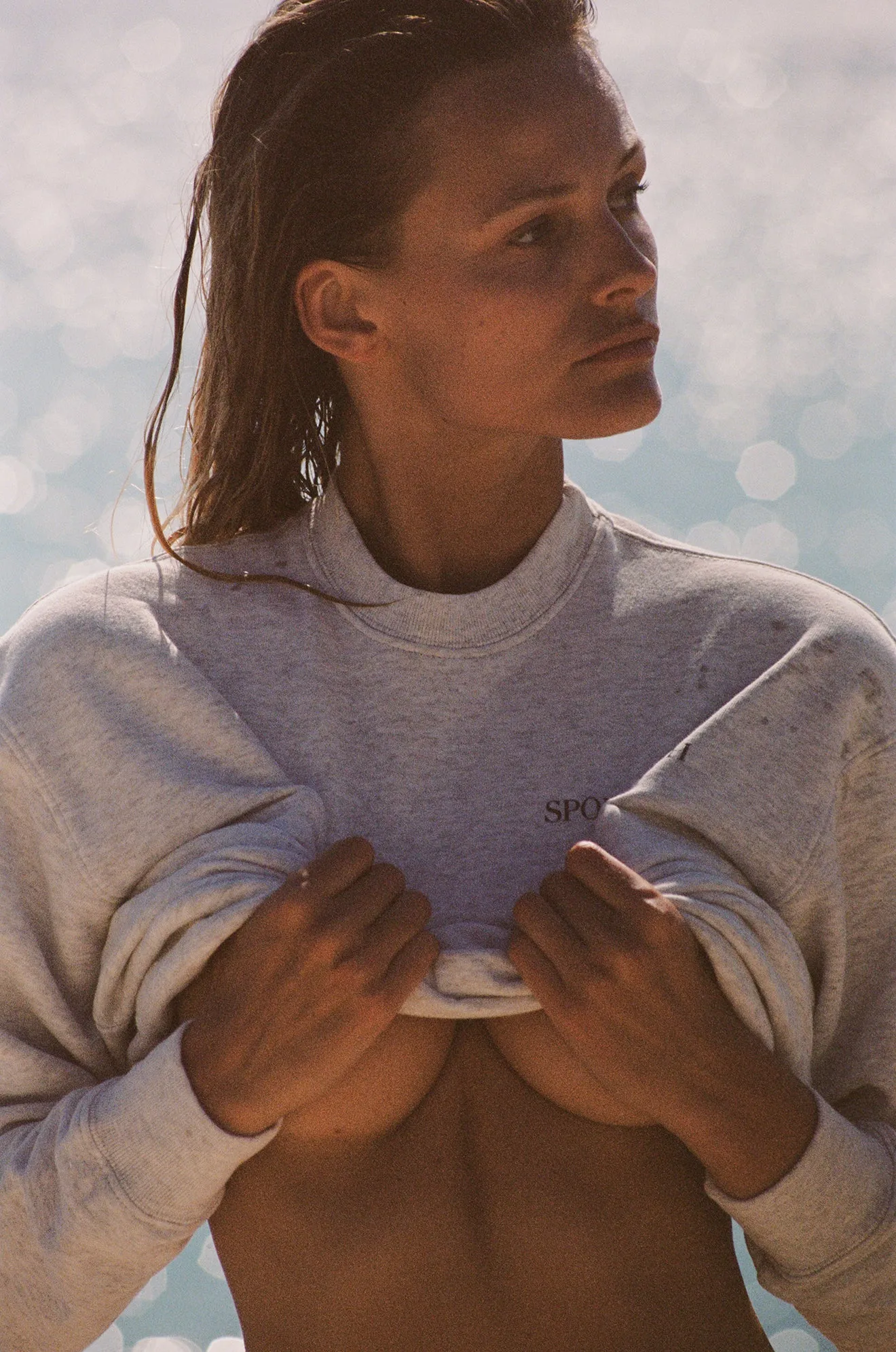 California Crewneck - Heather Oatmeal sold by Sporty and Rich product image thumbnail 5